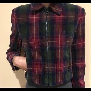 Vintage plaid waist length jacket